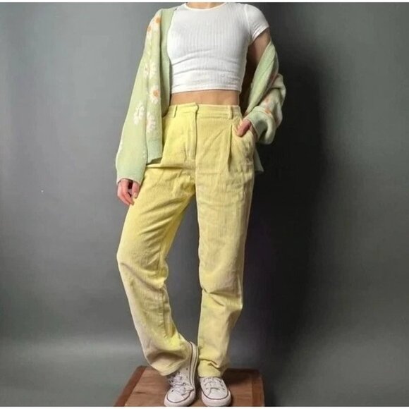 Aritzia Wilfred Free Lennox Pleated Pants Size 4 High Rise Corduroy Mom Baggy - Picture 1 of 15